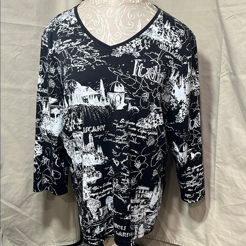 Allison Daley Black and White Long Sleeve Tee